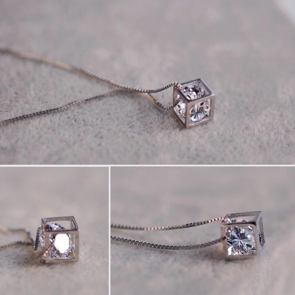 NEW[Set of 3] Sterling Silver Square Cube set - Picture 5 of 8